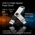 8TB Premium Metal USB Flash Drive | USB 3.2 High-Speed Pendrive with USB-A & Type-C Dual Connector